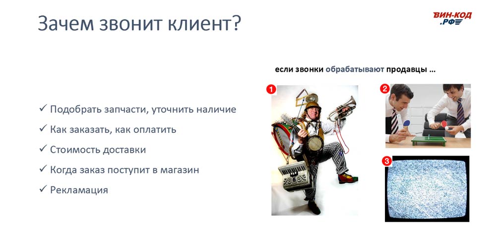 Зачем звонит клиент в магазина автозапчастей в Москве